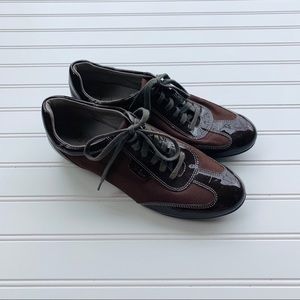 Cole Haan Brown Canvas Patent Leather Sneakers